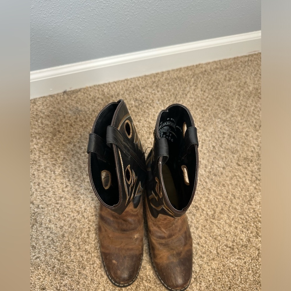 Cody James cowboy boots men’s size 6 black brown leather - Picture 4 of 10